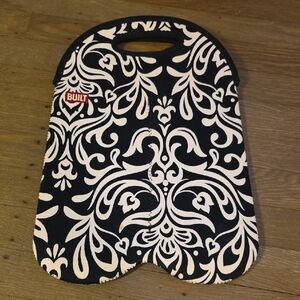 Built - Two Wine Bottle Tote Black and White Decorative